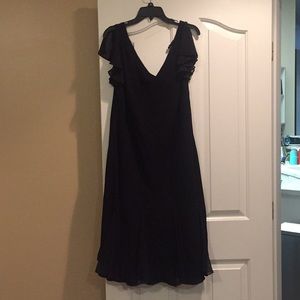Black flutter sleeve formal dress